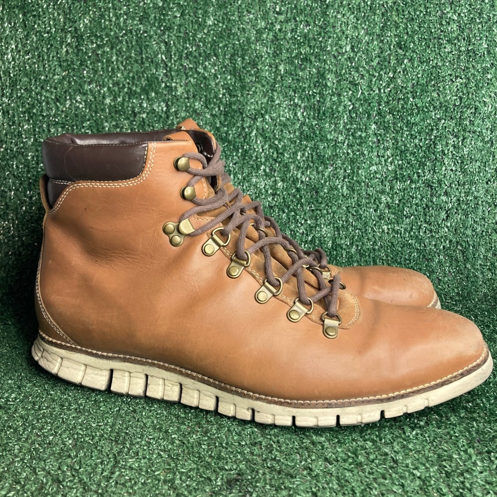 Cole Haan Zerogrand Hiker Waterproof Leather Gorpcore Boots British Tan Mens 13M